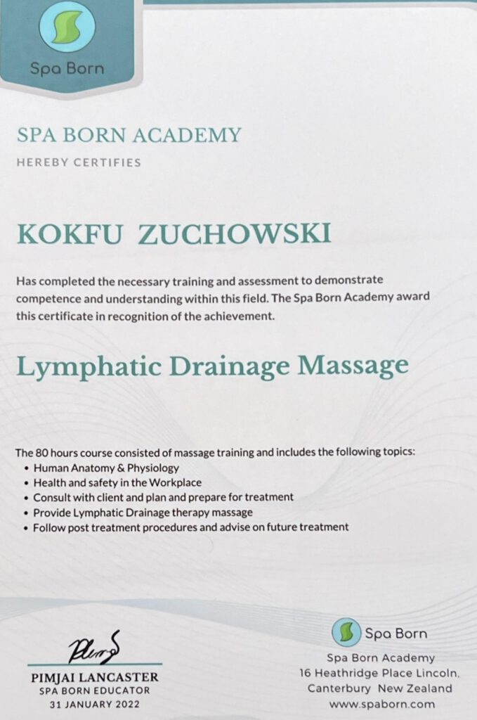 Zertifikat Lymphdrainage Massage